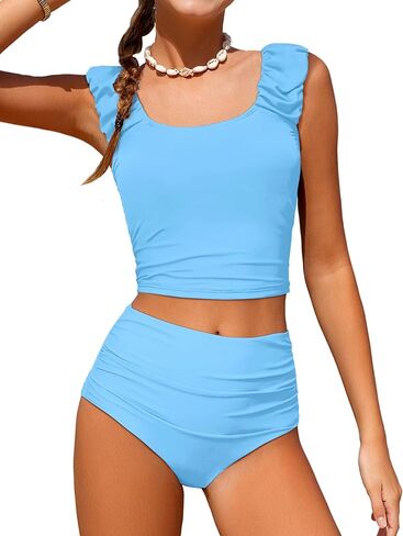 الفتيات ملابس السباحة Tankini 2 قطعة ثوب السباحة تويست الصليب عودة انقطاع السباحة تانك الأعلى الأزهار طباعة ملابس السباحة لمدة 7-18Y in Kuwait