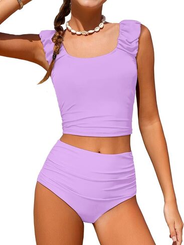 الفتيات ملابس السباحة Tankini 2 قطعة ثوب السباحة تويست الصليب عودة انقطاع السباحة تانك الأعلى الأزهار طباعة ملابس السباحة لمدة 9-16Y in Kuwait