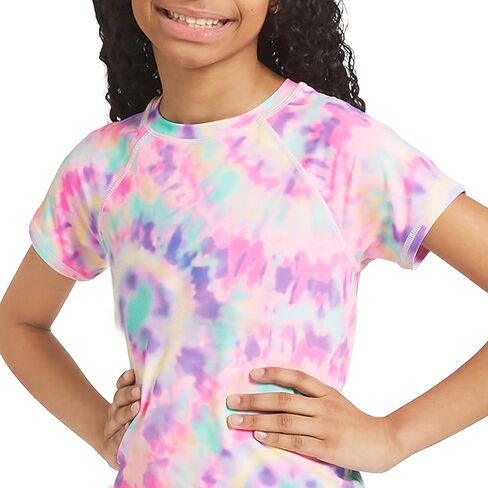Lands' End Girls Swim UPF 50+ Short Sleeve Sun Tee Rash Guard Shirt in Saudi Arabia