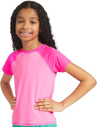 Lands' End Girls Swim UPF 50+ Short Sleeve Sun Tee Rash Guard Shirt in Saudi Arabia