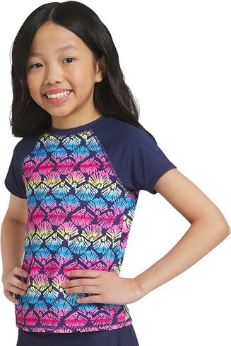 Lands' End Girls Swim UPF 50+ Short Sleeve Sun Tee Rash Guard Shirt in Saudi Arabia