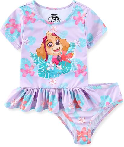 Paw Patrol Nickelodeon Skye Girls UPF 50+ Rash Guard Shirt and Bikini Bottom Two Piece Swimsuit Set for Toddler and Big Kids in Saudi Arabia
