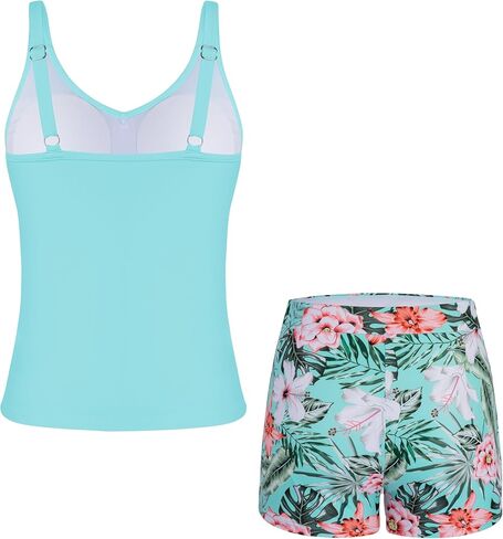 Alakuoti Tween Girls Tankini ملابس السباحة 2 قطعة ثوب سباحة متقاطع مكشكش للفتيات مع وسادة الصدر 8-16 سنة in Kuwait