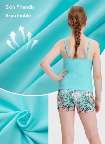 Alakuoti Tween Girls Tankini ملابس السباحة 2 قطعة ثوب سباحة متقاطع مكشكش للفتيات مع وسادة الصدر 8-16 سنة in Kuwait