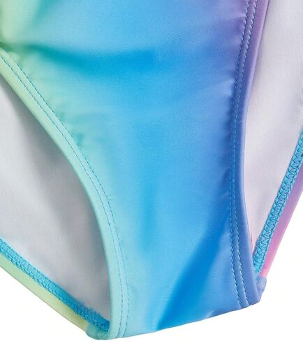Girl's 2 Piece Bathing Suit Ombre Cut Out One Piece Swimsuit with Drawstring Cover Ups in Saudi Arabia