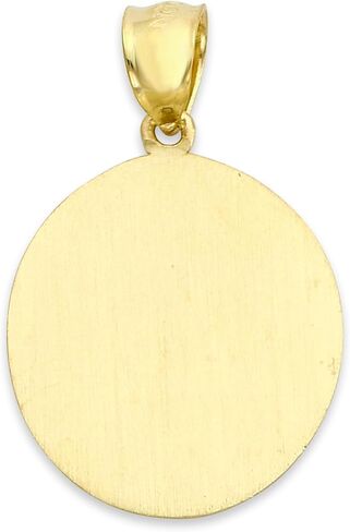 Solid 10k or 14k Gold Patron Saint Nicholas Pray For Us Oval Medal Pendant (14k Gold) in Saudi Arabia