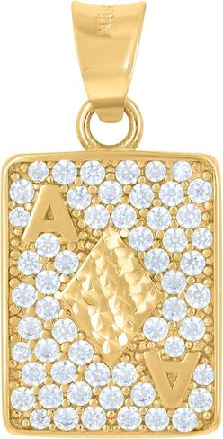 Jewels By Lux 10kt Yellow Gold Mens Cubic-Zirconia Playing Cards Gambling Fashion Charm Pendant in Saudi Arabia