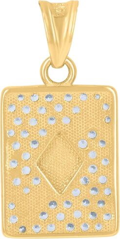 Jewels By Lux 10kt Yellow Gold Mens Cubic-Zirconia Playing Cards Gambling Fashion Charm Pendant in Saudi Arabia