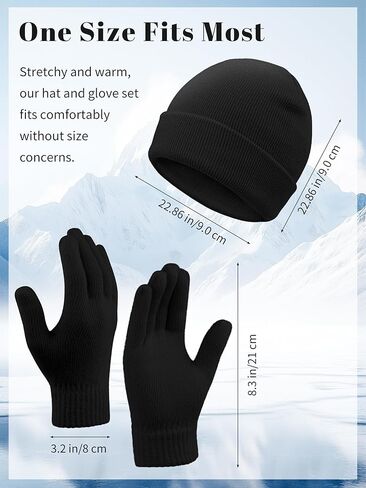 URATOT 24 Pack Winter Beanies Hats and Winter Magic Gloves Men Women Winter Gloves Beanie Set in Saudi Arabia