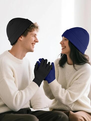 URATOT 24 Pack Winter Beanies Hats and Winter Magic Gloves Men Women Winter Gloves Beanie Set in Saudi Arabia