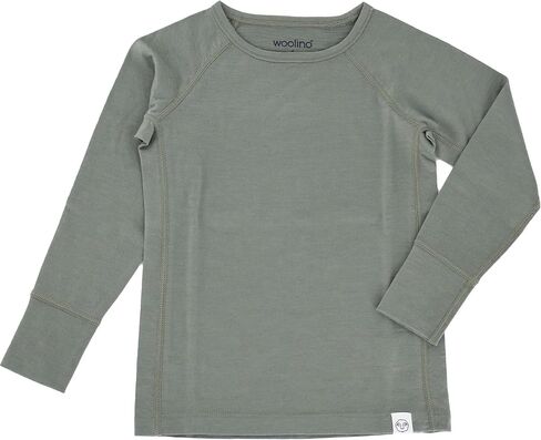 Woolino Merino Wool Base Layer for Kids - Super Soft Kids Long Sleeve Thermal Top and Leggings - All Natural Base Layer Shirt and Bottoms - Sage in Saudi Arabia