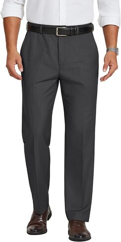 COOFANDY Mens Dress Pants Classic Fit Flat Front Suit Pants Expandable Waist Straight Dress Slacks in Kuwait