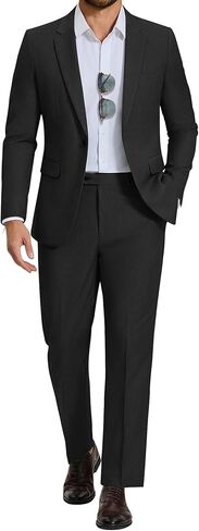 COOFANDY Men's Suits Regular Fit 2 Piece Suit Set One Button Solid Blazer and Pants for Wedding Prom Casual Business in Saudi Arabia