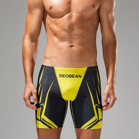 Men's Athletic Swim Trunks, Quick Dry Jammer Swim Shorts, Compression Spandex Swimwear for Training in Saudi Arabia