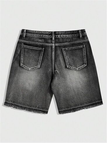 Men's Jorts Y2k Sparkly Rhinestone Jean Shorts Summer Cruise Outfits Vintage Raw Trim Bermuda Denim Shorts in Saudi Arabia