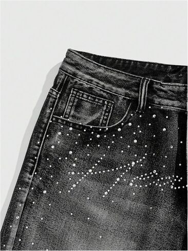 Men's Jorts Y2k Sparkly Rhinestone Jean Shorts Summer Cruise Outfits Vintage Raw Trim Bermuda Denim Shorts in Saudi Arabia