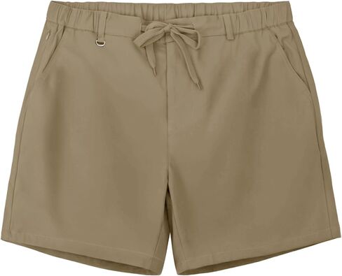 Feiersi Men's 5 Inch Casual Shorts Elastic Waist Drawstring Summer Beach Shorts with Multi-Pockets in Saudi Arabia