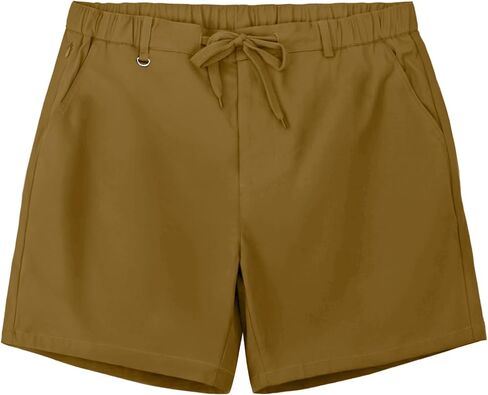 Feiersi Men's 5 Inch Casual Shorts Elastic Waist Drawstring Summer Beach Shorts with Multi-Pockets in Saudi Arabia
