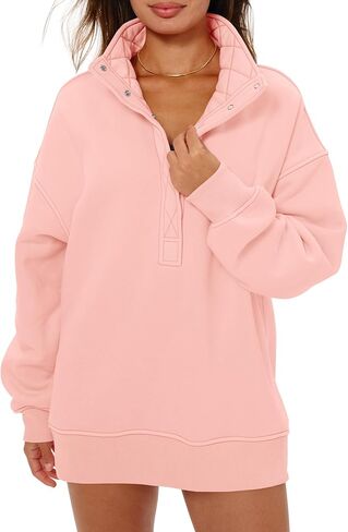 Locachy Women's Henley Neck Button Oversized Sweatshirt Casual Long Sleeve Pullover Tops 2026 Fashion Outfits Clothes in Saudi Arabia