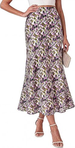 BTFBM Maxi Skirts for Women 2026 Summer Spring Lightweight A Line High Waisted Wedding Guest Party Silk Long Midi Skirt in Kuwait