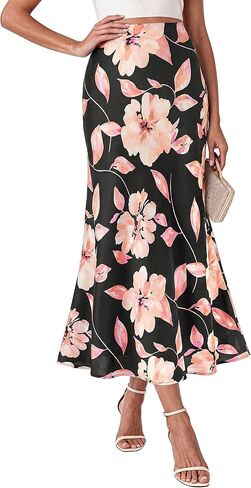 BTFBM Maxi Skirts for Women 2026 Summer Spring Lightweight A Line High Waisted Wedding Guest Party Silk Long Midi Skirt in Kuwait