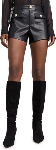 L'AGENCE Women's Dionne Faux Leather Shorts in Kuwait