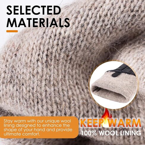Dsane Womens Winter Leather Gloves Touchscreen Texting Warm Driving Lambskin Gloves for Christmas Gifts in Kuwait