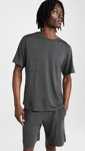 طقم بيجامة هنري مودال قصير للرجال من Eberjey، Charcoal Heather، M in Saudi Arabia