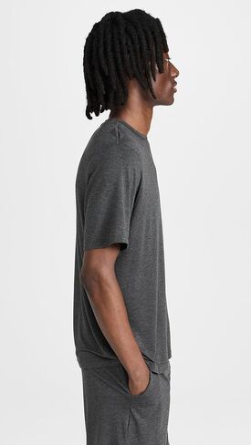 طقم بيجامة هنري مودال قصير للرجال من Eberjey، Charcoal Heather، M in Saudi Arabia