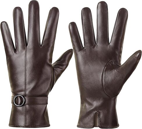 Dsane Womens Winter Leather Gloves Touchscreen Texting Warm Driving Lambskin Gloves for Christmas Gifts in Kuwait