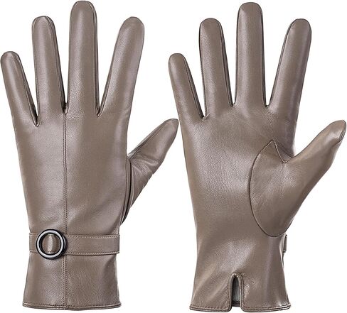Dsane Womens Winter Leather Gloves Touchscreen Texting Warm Driving Lambskin Gloves for Christmas Gifts in Kuwait