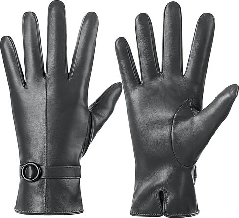 Dsane Womens Winter Leather Gloves Touchscreen Texting Warm Driving Lambskin Gloves for Christmas Gifts in Kuwait