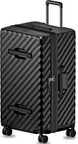 Trunk Luggage,KVT Expandable PC Hard Shell Large Checked 30 Inch Suitcase with Shock - Absorbing Wheels & TSA Lock(EX-Pro,Black,30 inch,115L - 125L) in Saudi Arabia