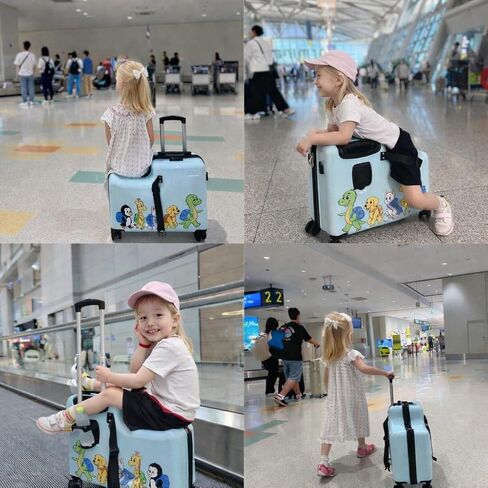 Ride-On Suitcase for Kids | Easy Travel 20" Carry-On Kids Ride On Luggage with Smooth Spinner Wheels in Saudi Arabia