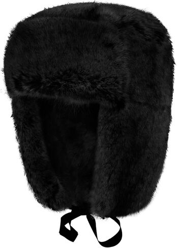 PURFUN الرجال النساء فو الفراء الصياد قبعة الشتاء سميكة فروي Ushanka إيرفلاب قبعة يندبروف الدراجات التزلج الصيد قبعة مع الأذن رفرف in Kuwait