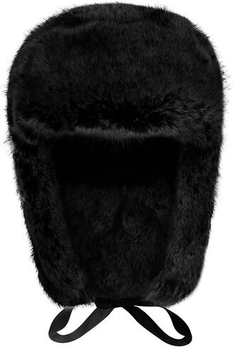 PURFUN الرجال النساء فو الفراء الصياد قبعة الشتاء سميكة فروي Ushanka إيرفلاب قبعة يندبروف الدراجات التزلج الصيد قبعة مع الأذن رفرف in Kuwait