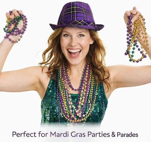 GiftExpress Mardi Gras Fedora Hat, Purple Plaid Costume Party Hat for Men and Women, Parade & Photo Booth Accessory, One Size Fits Most Adults in Saudi Arabia