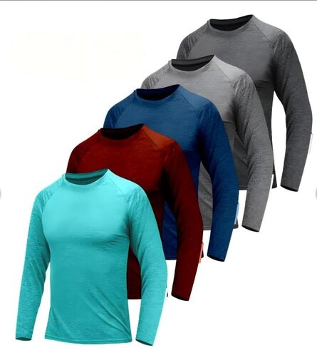 Men's 1, 3 or 5 Pack Performance Long Sleeve T-Shirts, UPF 50+ Sun Protection Shirts, Athletic Gym Workout Shirts for Running in Saudi Arabia