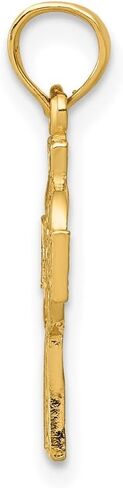10K Yellow Gold Celtic Cross Eternity Circle Pendant (L- 20.5 mm, W- 10 mm) in Saudi Arabia
