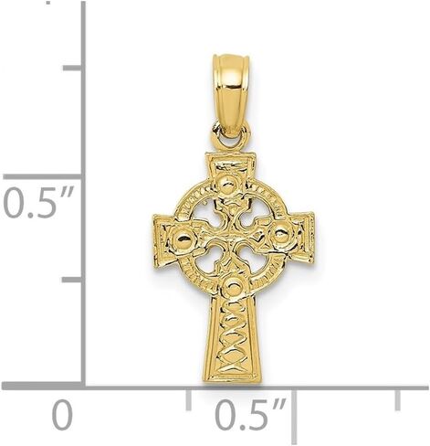 10K Yellow Gold Celtic Cross Eternity Circle Pendant (L- 20.5 mm, W- 10 mm) in Saudi Arabia