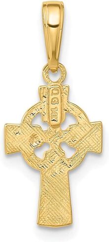 10K Yellow Gold Celtic Cross Eternity Circle Pendant (L- 20.5 mm, W- 10 mm) in Saudi Arabia