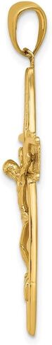 Diamond2Deal 14k Yellow Gold Satin Finish Crucifix Pendant Length- 1.74 in, Width- 0.87 in in Saudi Arabia