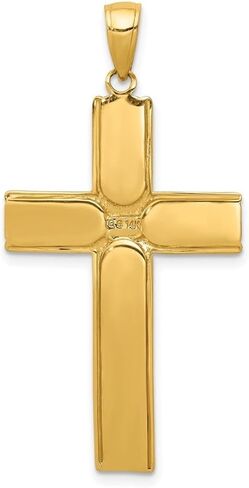 Diamond2Deal 14k Yellow Gold Satin Finish Crucifix Pendant Length- 1.74 in, Width- 0.87 in in Saudi Arabia