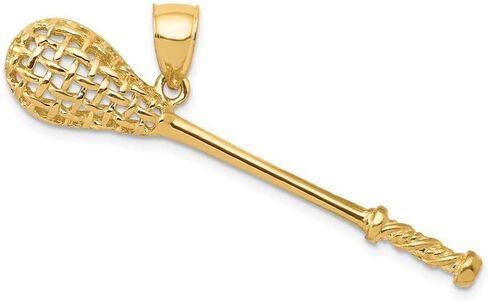 Roy Rose Jewelry 14K Yellow Gold Solid Polished 3-Dimensional LaCrosse Stick Pendant in Saudi Arabia