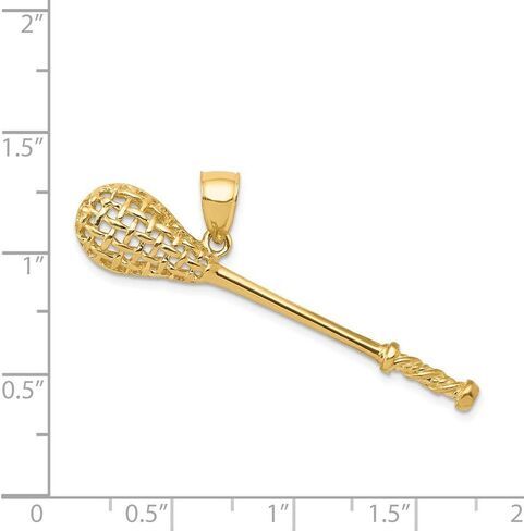 Roy Rose Jewelry 14K Yellow Gold Solid Polished 3-Dimensional LaCrosse Stick Pendant in Saudi Arabia
