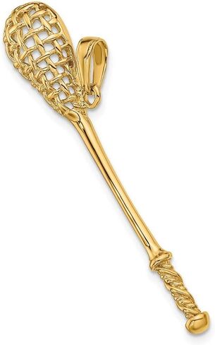 Roy Rose Jewelry 14K Yellow Gold Solid Polished 3-Dimensional LaCrosse Stick Pendant in Saudi Arabia