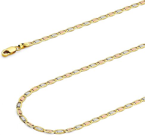 Wellingsale 14K Gold Diamond Cut Star & Rail Valentine Fancy Chains (Select Options) in Saudi Arabia