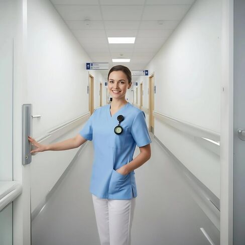 ساعة iplusmile Fob، ساعة قابلة للسحب مع عقرب ثانٍ للممرضات، مشبك رقمي على جيب محمول طية صدر السترة للممرضات والأطباء والطلاب والنساء (أسود مضيء) in Saudi Arabia
