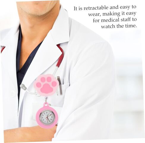 PartyKindom 2Pcs Cute Pocket Watch Retractable Clip Design for Nurses Students Smooth Lightweight Convenient for Daily Use Stylish Analog in Saudi Arabia