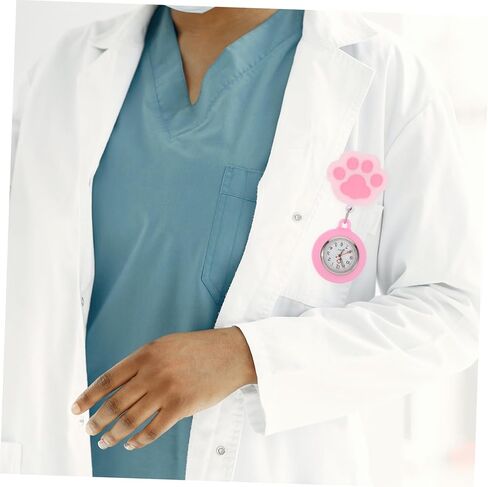 PartyKindom 2Pcs Cute Pocket Watch Retractable Clip Design for Nurses Students Smooth Lightweight Convenient for Daily Use Stylish Analog in Saudi Arabia